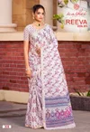 Reeva Vol 3 By Kashvi Dull Moss Viscose Border Printed Saree